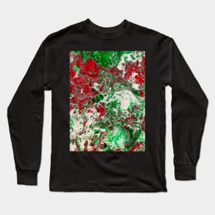 Abstract marble texture fluid art design Long Sleeve T-Shirt